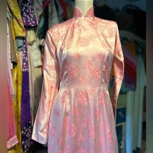 Antique Pink Floor Length Cheongsam